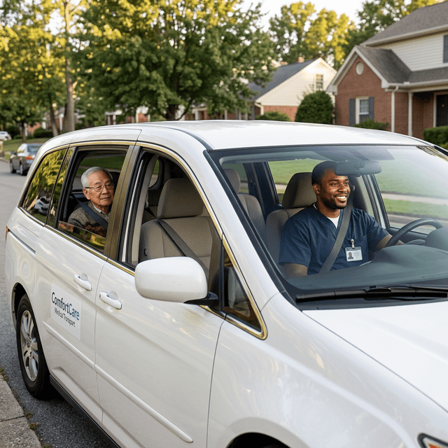 Caregiver driving client